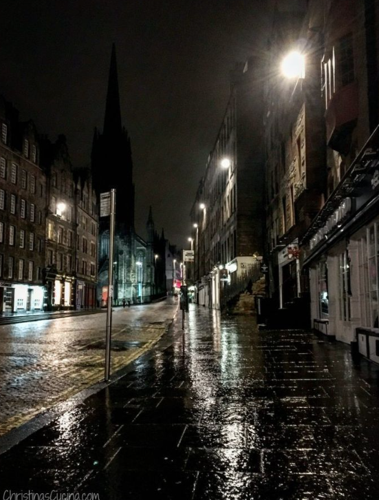 Rainy streets in Edinburgh